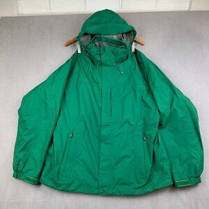 LL Bean Mens Jacket Large Green Goretex Windbreaker Nylon Hooded Waterproof